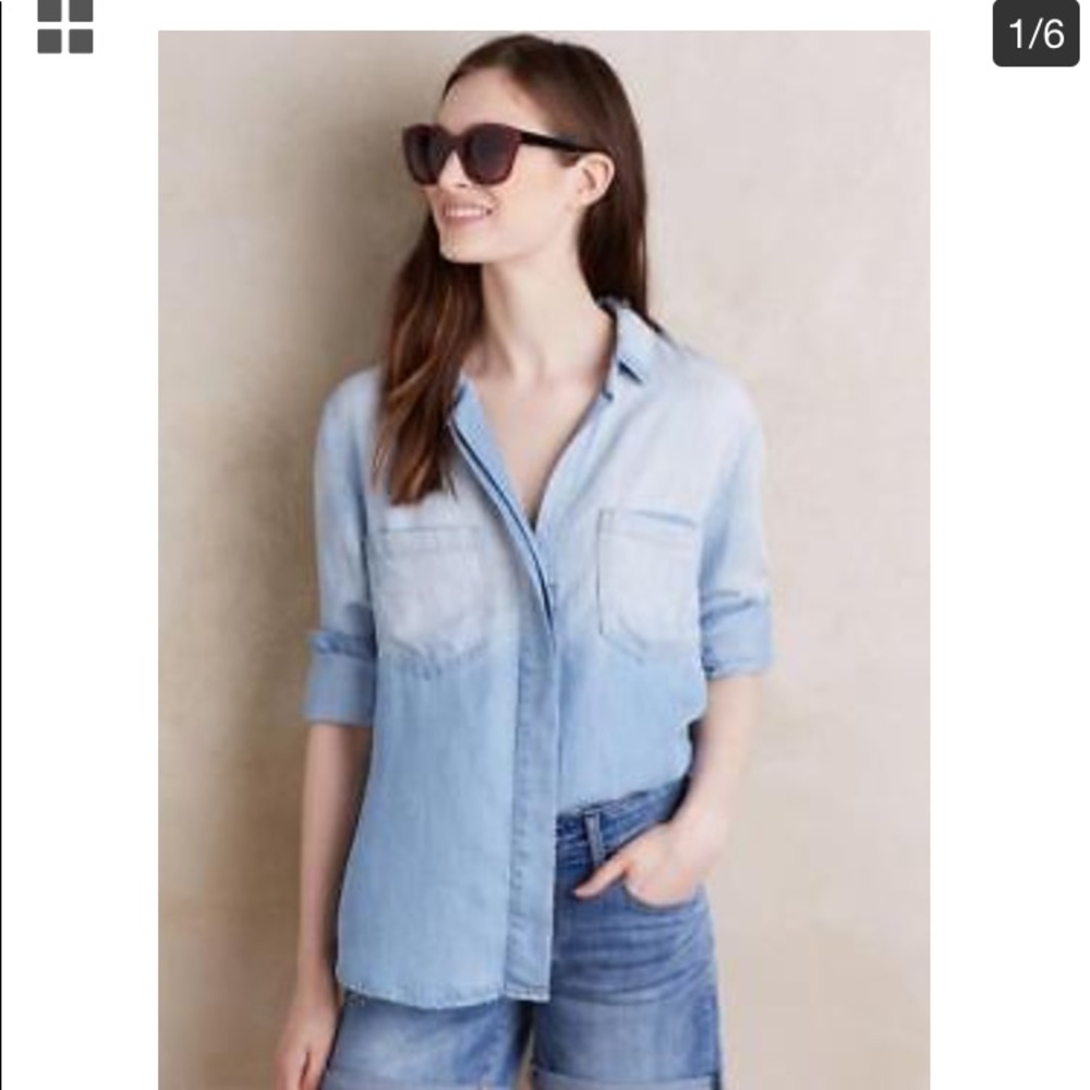 Anthropologie Cloth & Stone chambray button down